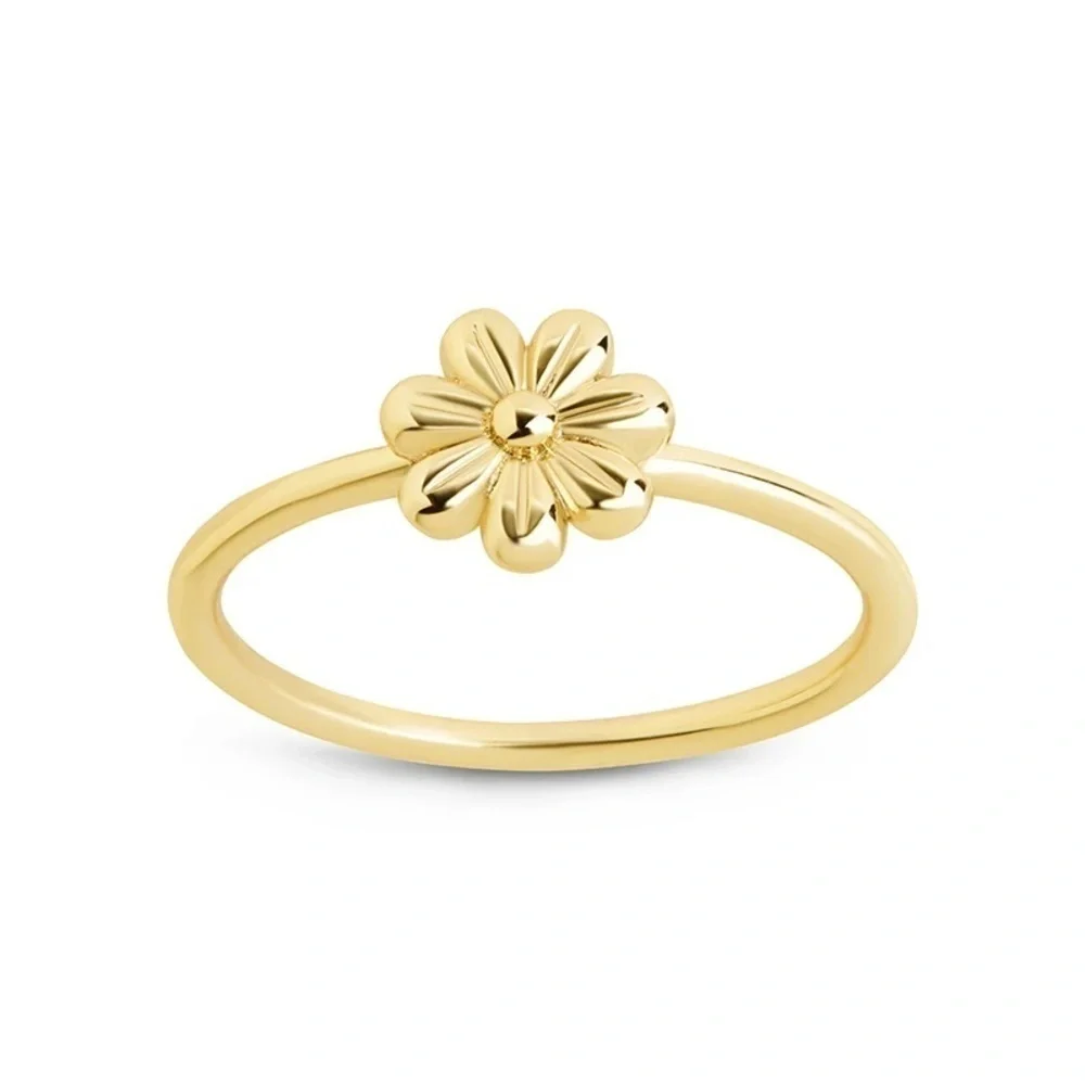 NEW Sterling Forever 14K Gold Plated Flower Ring Size 6